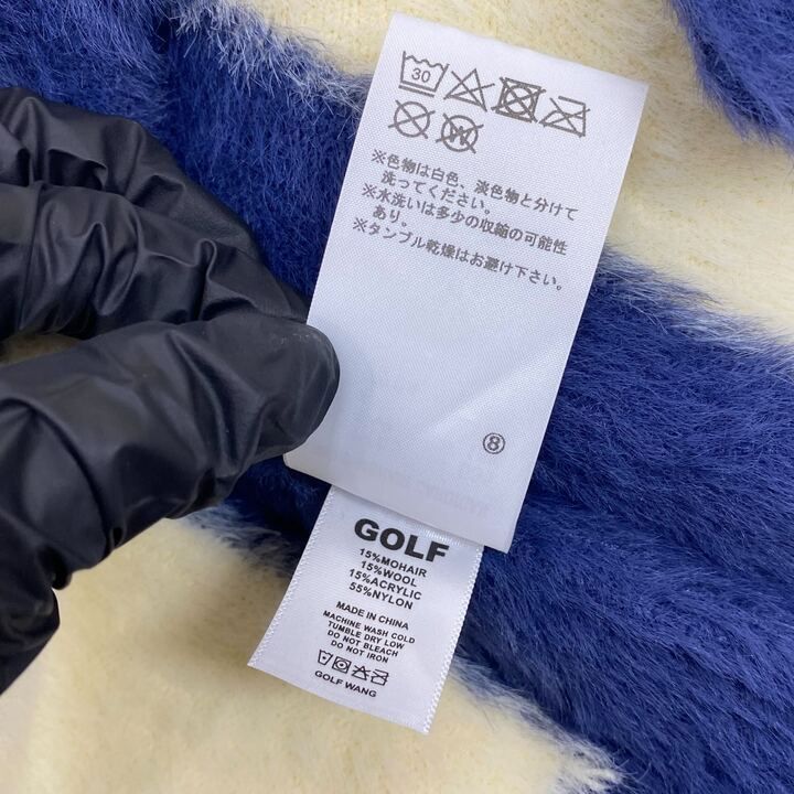 GOLF WANG モヘア シャギー ニット カーディガン ストライプ トップス