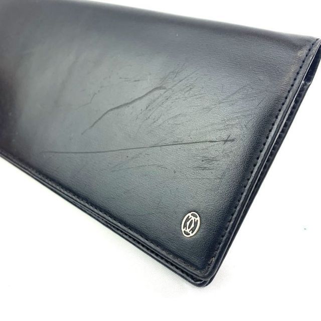 Cartier(カルティエ) パシャ 二つ折り長財布 レザー ブラック フランス