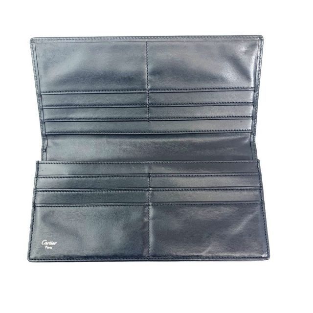 Cartier(カルティエ) パシャ 二つ折り長財布 レザー ブラック フランス