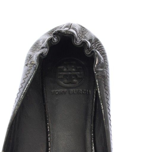 1回着用　トリーバーチ　サイズ6　黒色　エナメル　バレエシューズ　フラット トリーバーチ エナメル バレエシューズ フラットシューズ ブラック 6.5