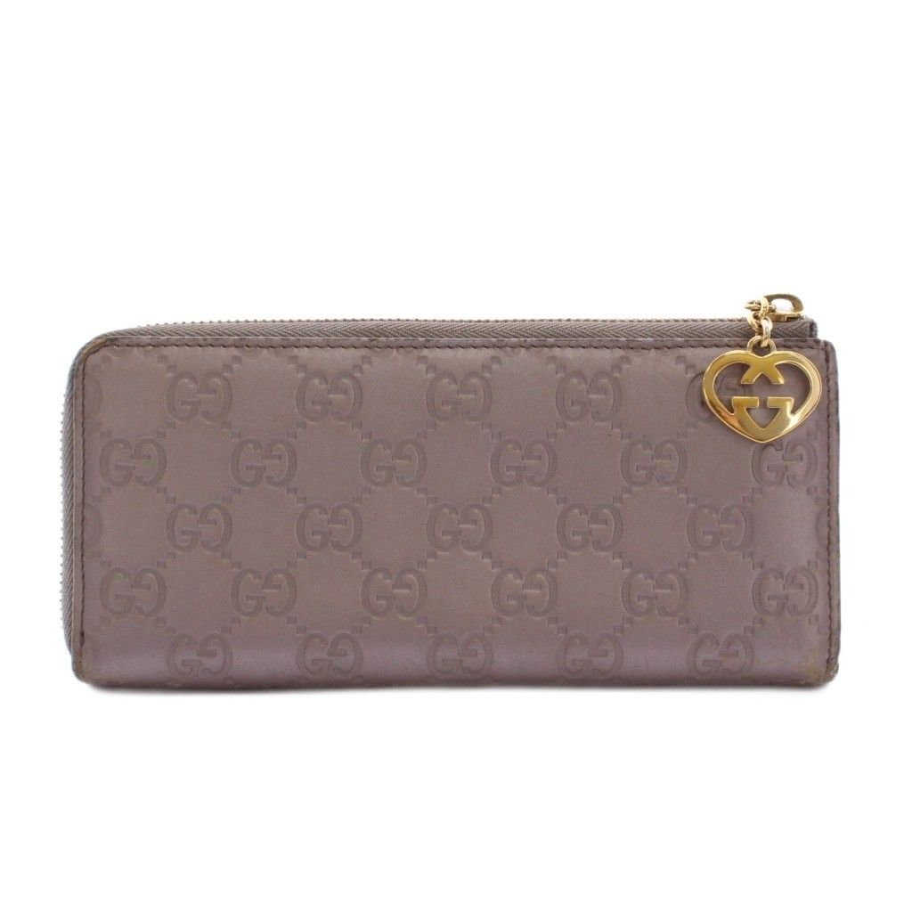 グッチ GUCCI 長財布 L字ファスナー ラブリーハート グッチシマ レザー