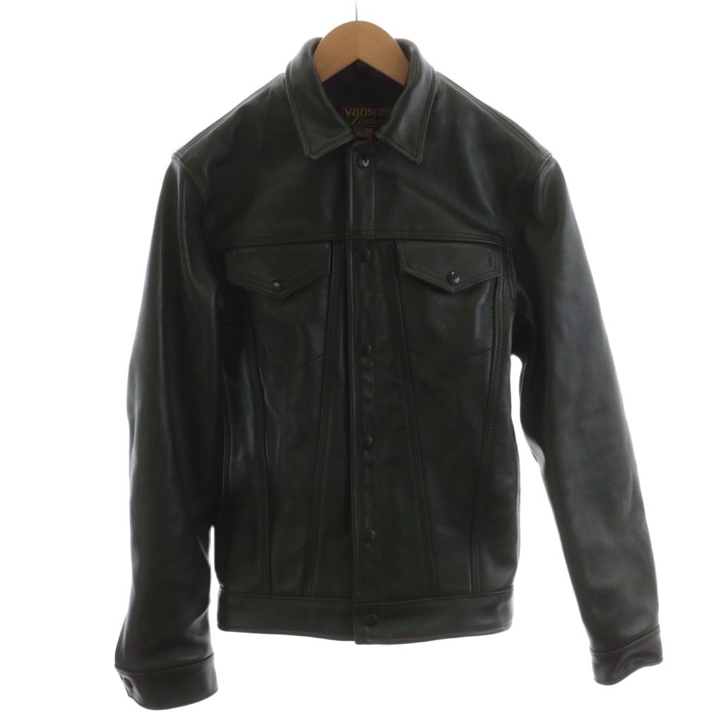 バンソン VANSON DJCB 3rd モデル レザージャケット 革ジャン 34 黒