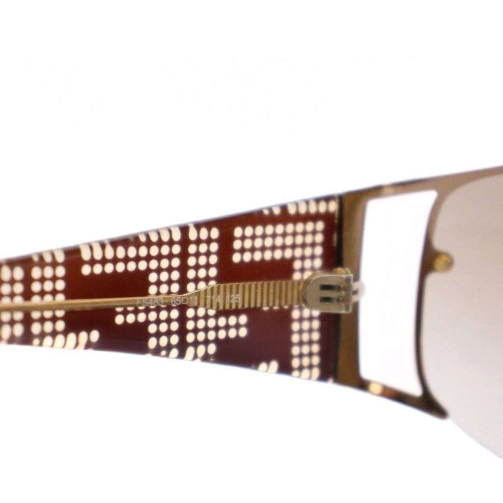 フェンディ FENDI ズッカ柄 ロゴ サングラス 65□11 ブラウン FS483