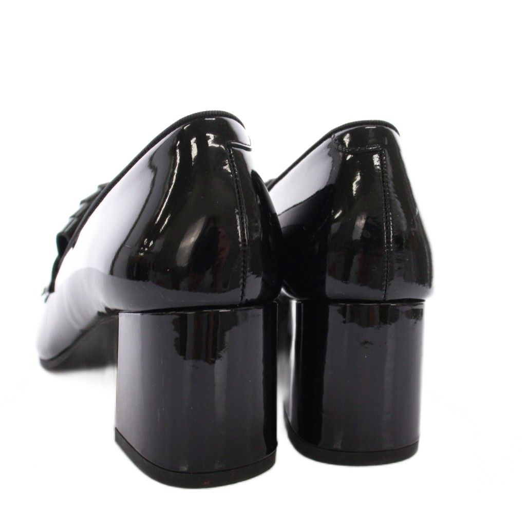 DIANA ダイアナ パンプス タッセル チャンキーヒール 23 エナメル黒 DIANA ダイアナ パンプス タッセル チャンキーヒール 23 エナメル黒