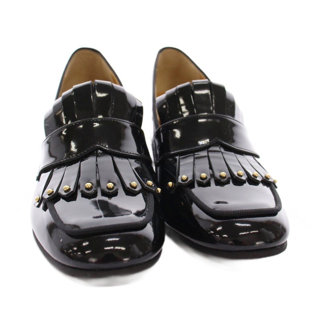 ダイアナ DIANA インステップパンプス ローファー エナメル 23.5cm 黒