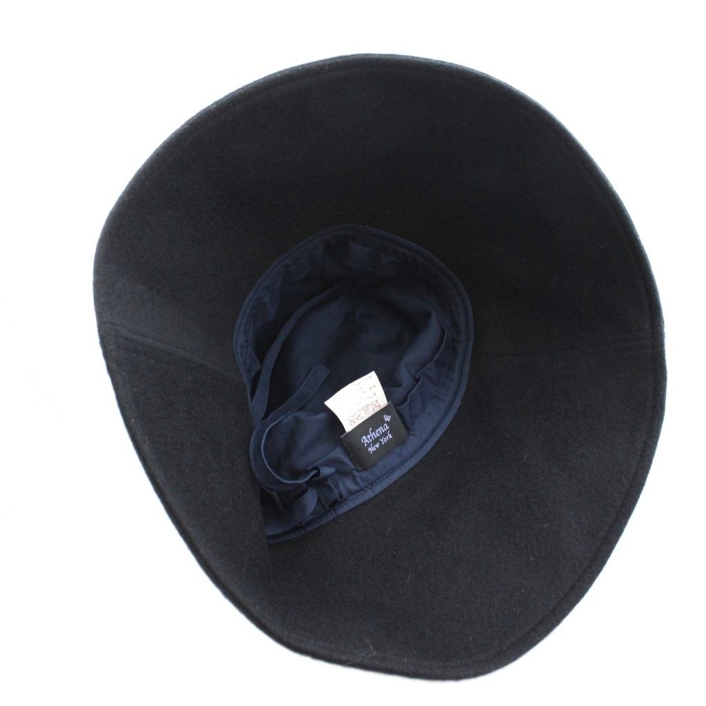 アシーナ ニューヨーク Athena New York ハット 帽子 リボン ウール 黒
