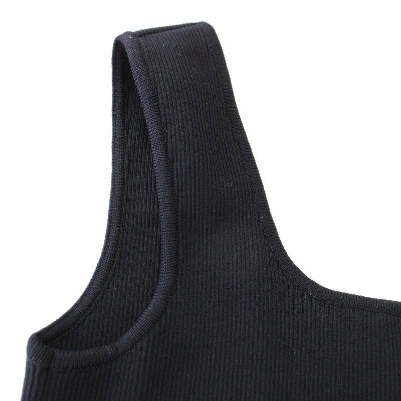  デイジーリンフォクシー DAISY LIN For FOXEY Stylish Tank リブニット タンクトップ ノースリーブ カットソー 40 ネイビー 紺 07338 G タンクトップ トップス