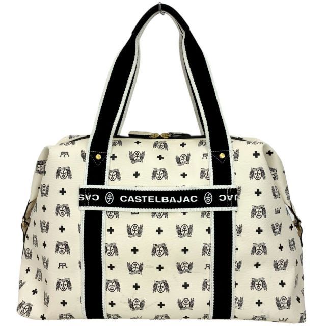 CASTELBAJAC 総柄 ボストンバッグ ホワイト カステルバジャック