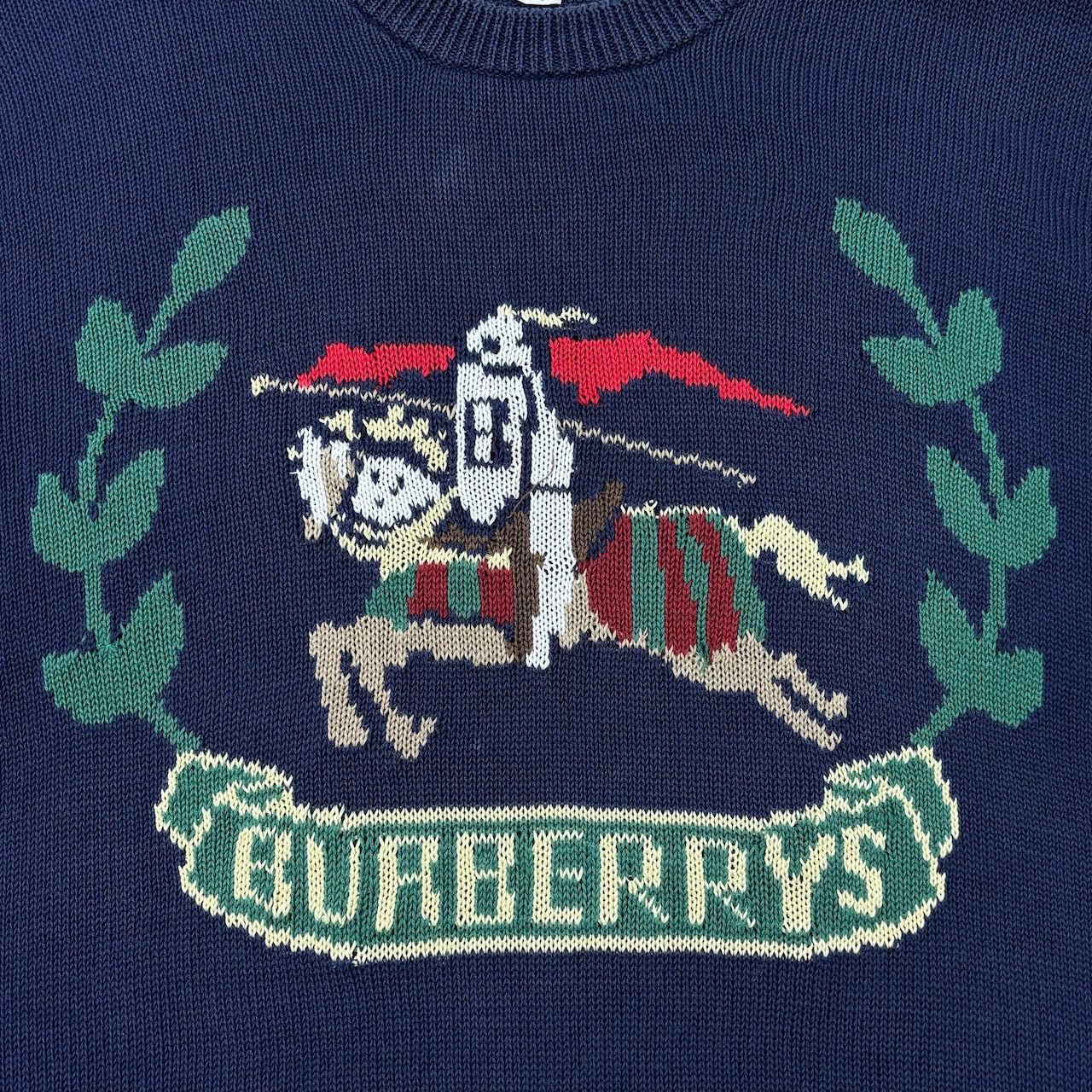 90s burberrys knit セーター/ニット バーバリー ネイビー - メルカリ