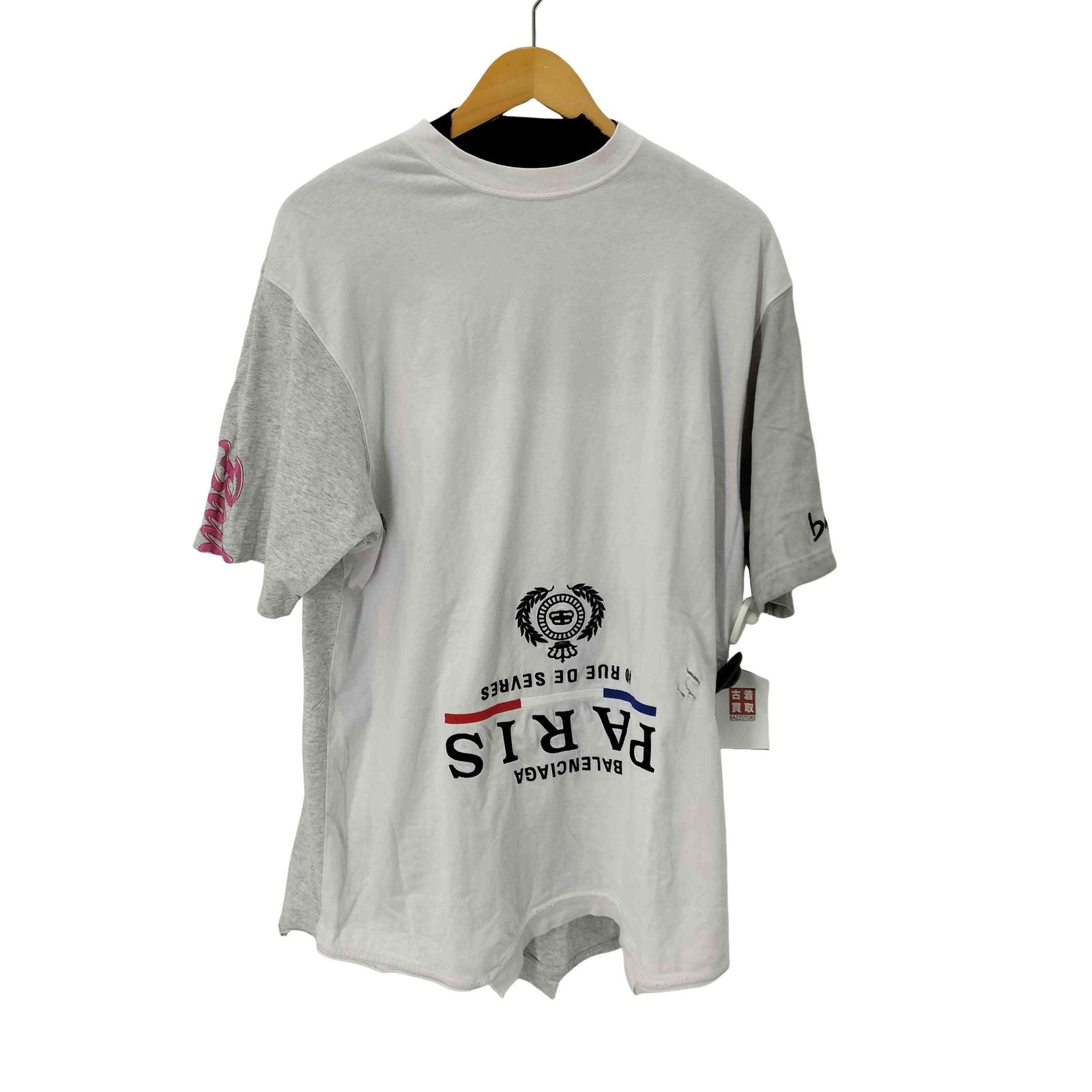 BALENCIAGA UNIFIT ホワイト Tシャツ ダメージ加工 カットソー BALENCIAGA UNIFIT ホワイト Tシャツ ダメージ加工 カットソー