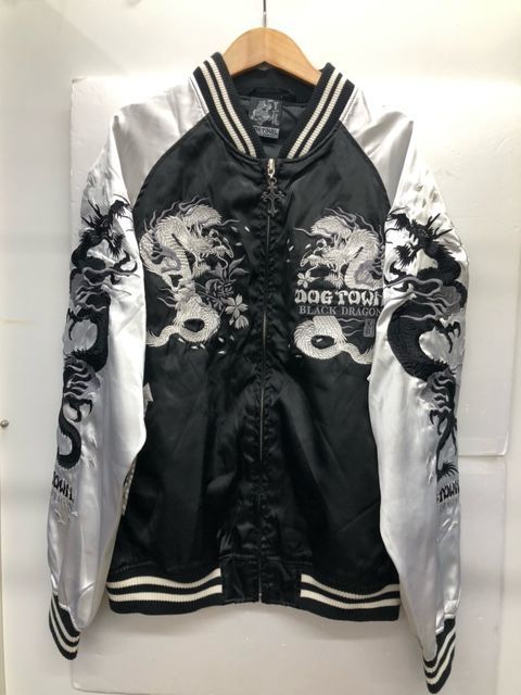 ◇◇◇S279 DOG TWON 黒龍 BLACK DRAGON 龍 刺繍 スカジャン Lサイズ