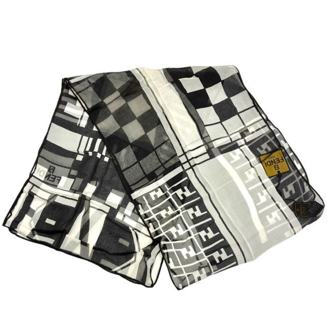 FENDI ズッカ シフォンロングスカーフ サイズ幅約26×長さ約148cm