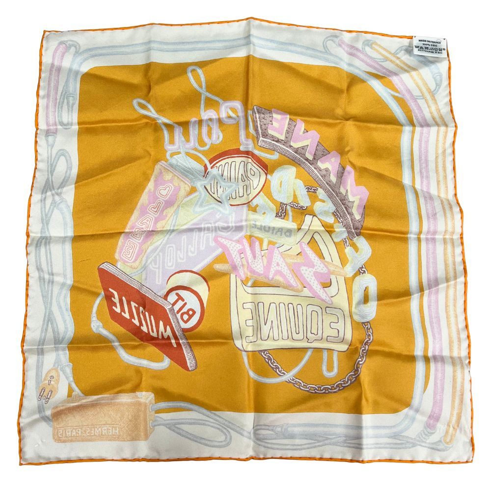 HERMES エルメス 23SS シルク スカーフ カレ45 Chevaloscope Neon