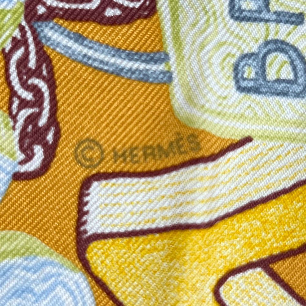 HERMES エルメス 23SS シルク スカーフ カレ45 Chevaloscope Neon