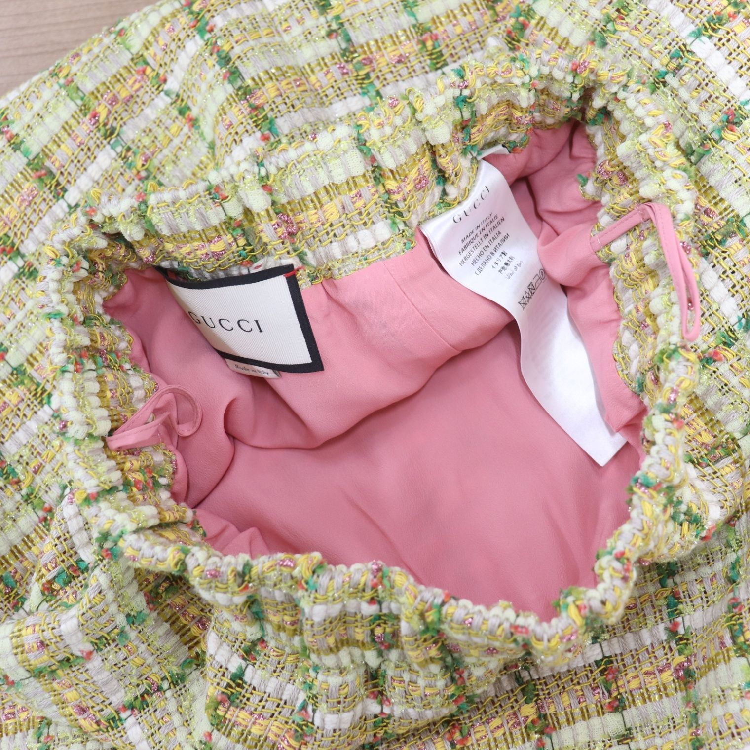 ITJR20W7OVH0 GUCCI グッチ ツイード ロングスカート アイライン