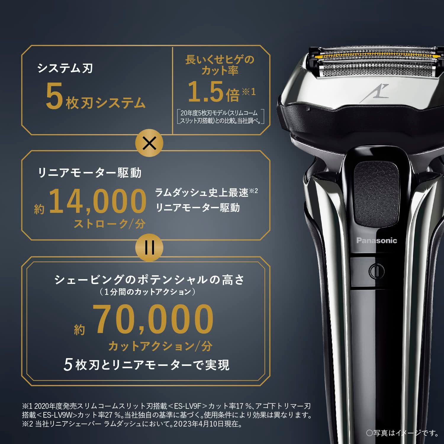 パナソニック ラムダッシュPRO メンズシェーバー 5枚刃 全自動洗浄充電