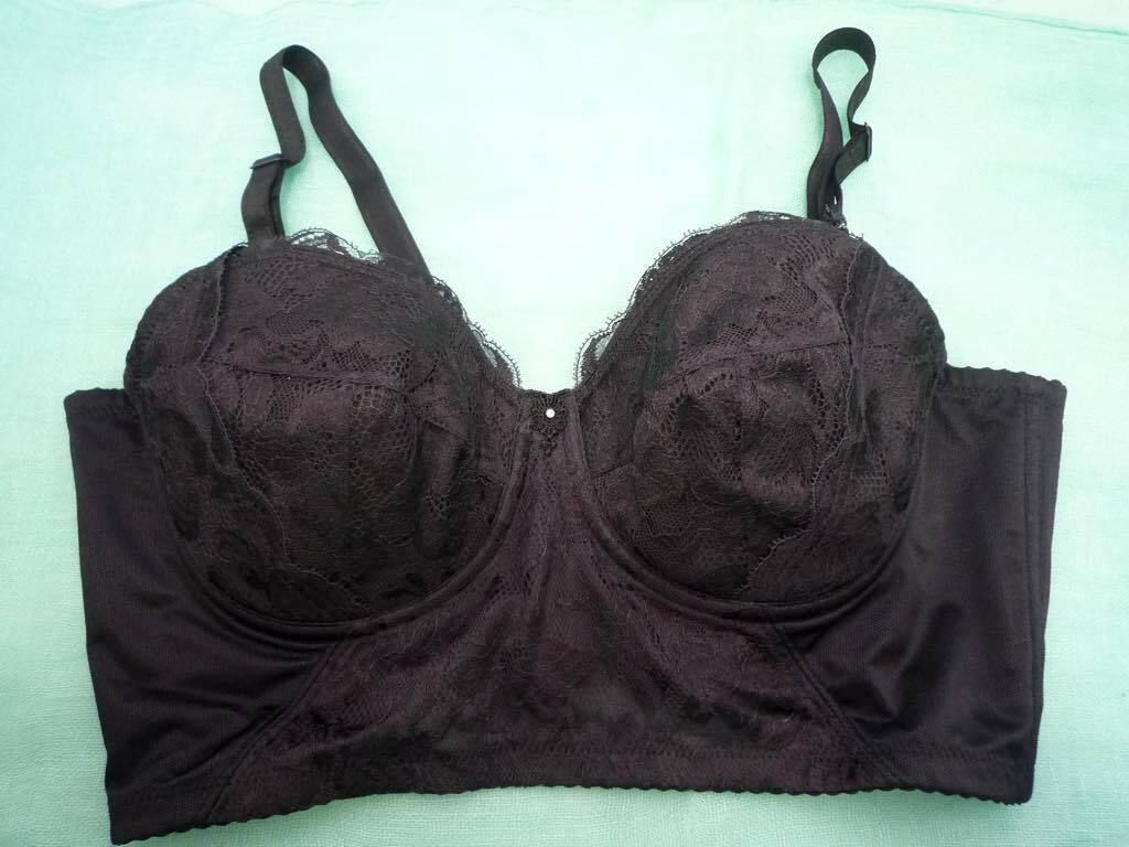 シャンデール ベル 最 補正下着 ロングブラジャー ブラック C 85 美バストライン リバーレース 定価29700_LG 1 検マルコ シャルレ