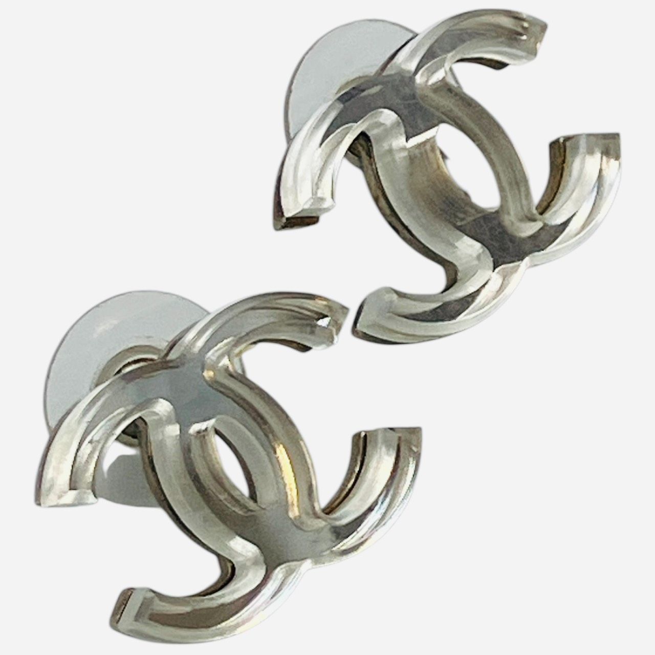 ◇ CHANEL / シャネル ココマーク クリアピアス C刻印あり クルーズ 