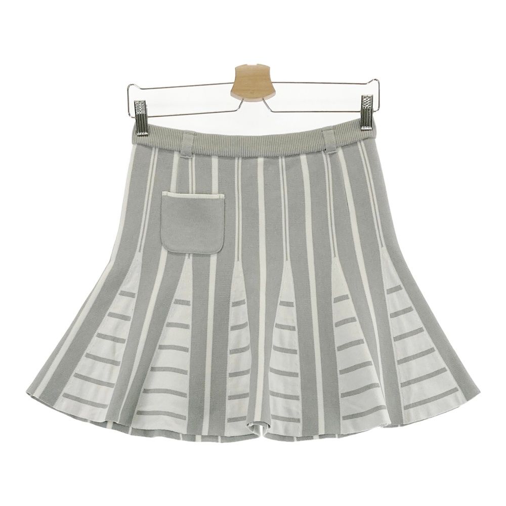 サイズ：38 ARCHIVIO アルチビオ ニット スカート ストライプ柄 グレー