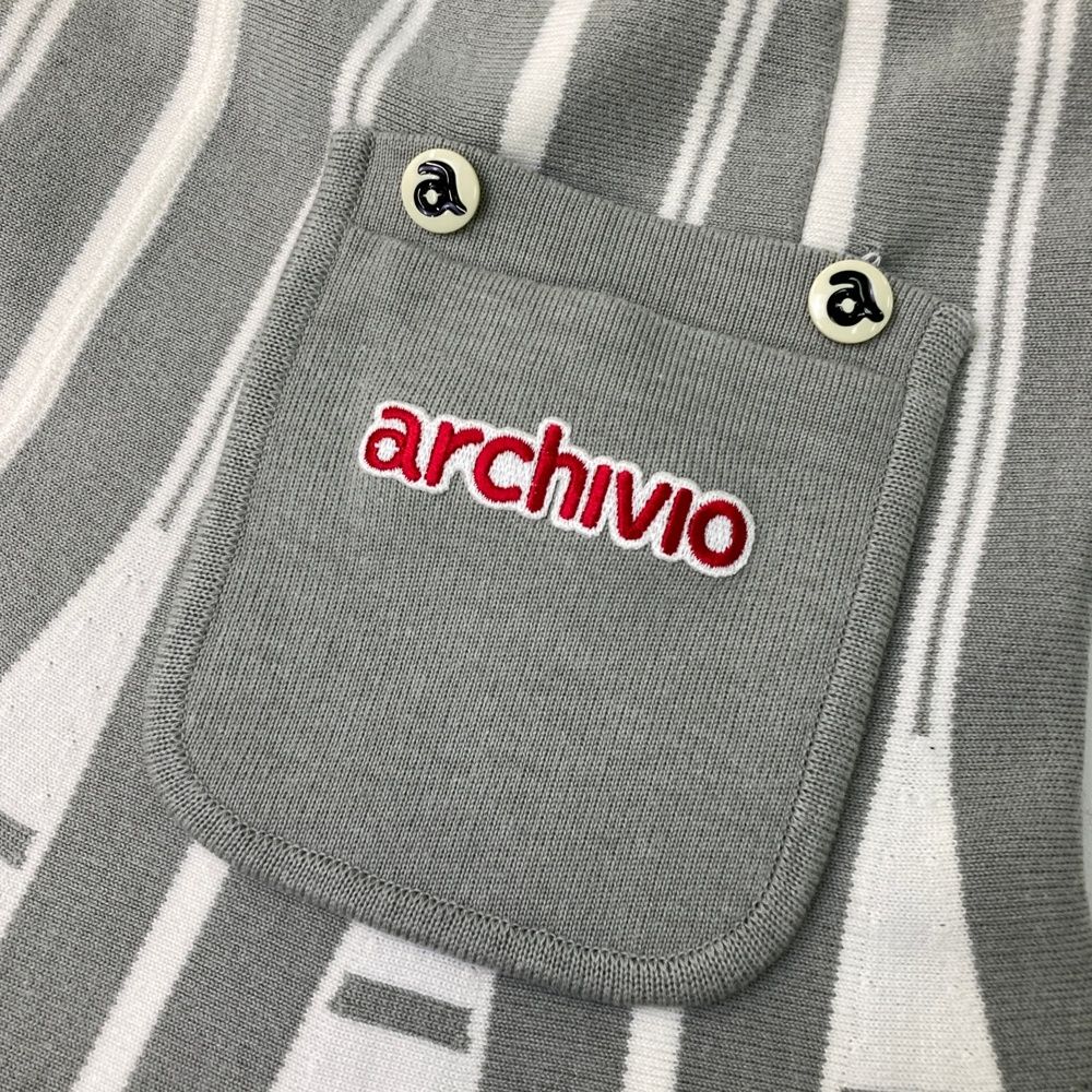 archivio ストライプスカート サイズ38 サイズ：38 ARCHIVIO アルチビオ ニット スカート ストライプ柄 グレー