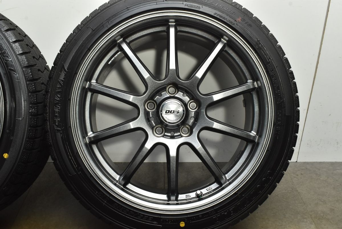  バリ溝 DOS 18 in 8 J 45 PCD 114 3 グッドイヤー アイスナビ7 225 R クラウン プリウスα オデッセイ アクセラ レヴォーグ 18インチ タイヤ ホイールセット