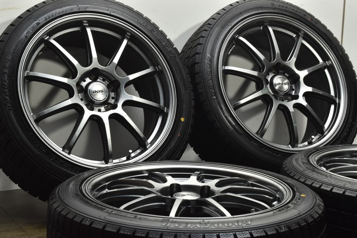 バリ溝 DOS 18 in 8 J 45 PCD 114 3 グッドイヤー アイスナビ7 225 R クラウン プリウスα オデッセイ アクセラ レヴォーグ