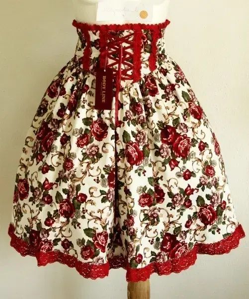 BODY LINE ロリータ ローズ アラベスク ハイウエスト スカート