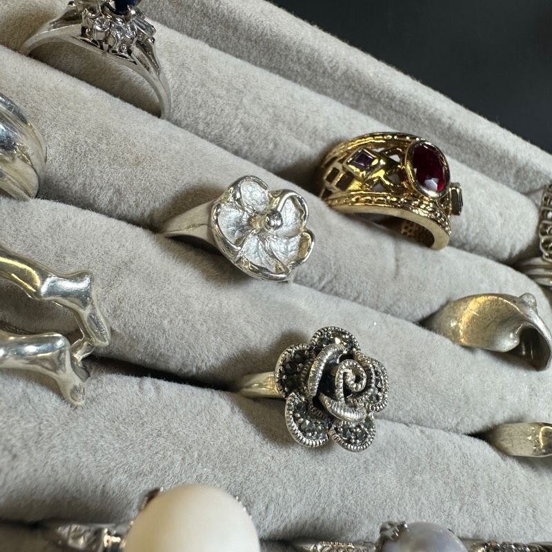 vintage】シルバー製 刻印 リング 24点 GT-W5 - メルカリ