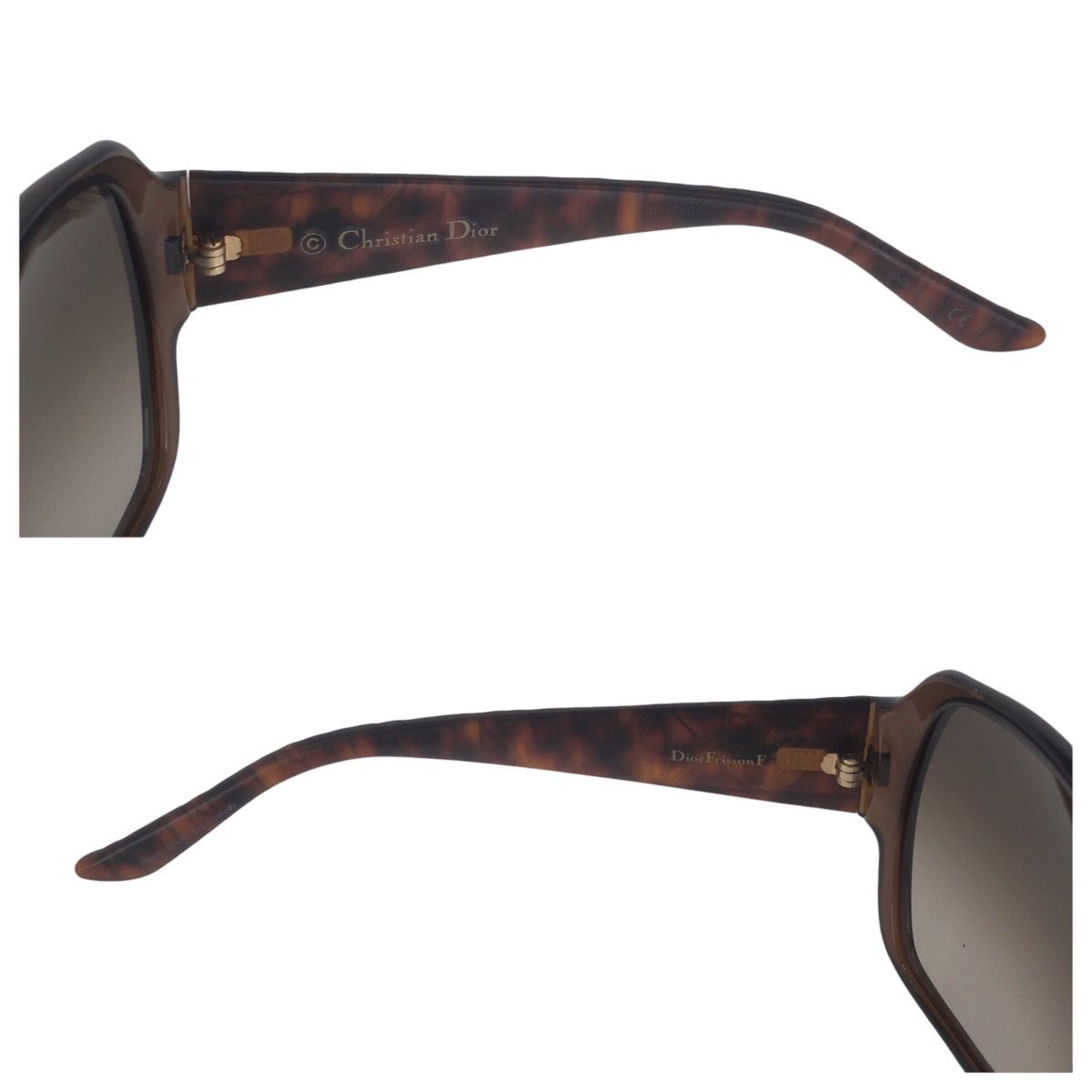 美品 Dior ディオール ブラウン ゴールド金具 プラスチック 393HA 60