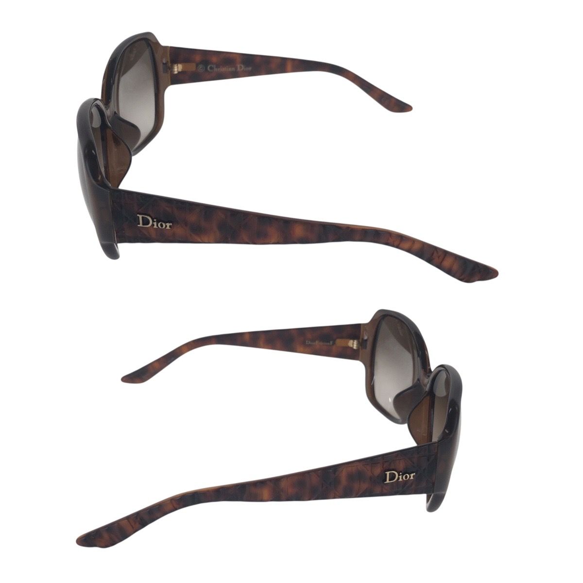 美品 Dior ディオール ブラウン ゴールド金具 プラスチック 393HA 60