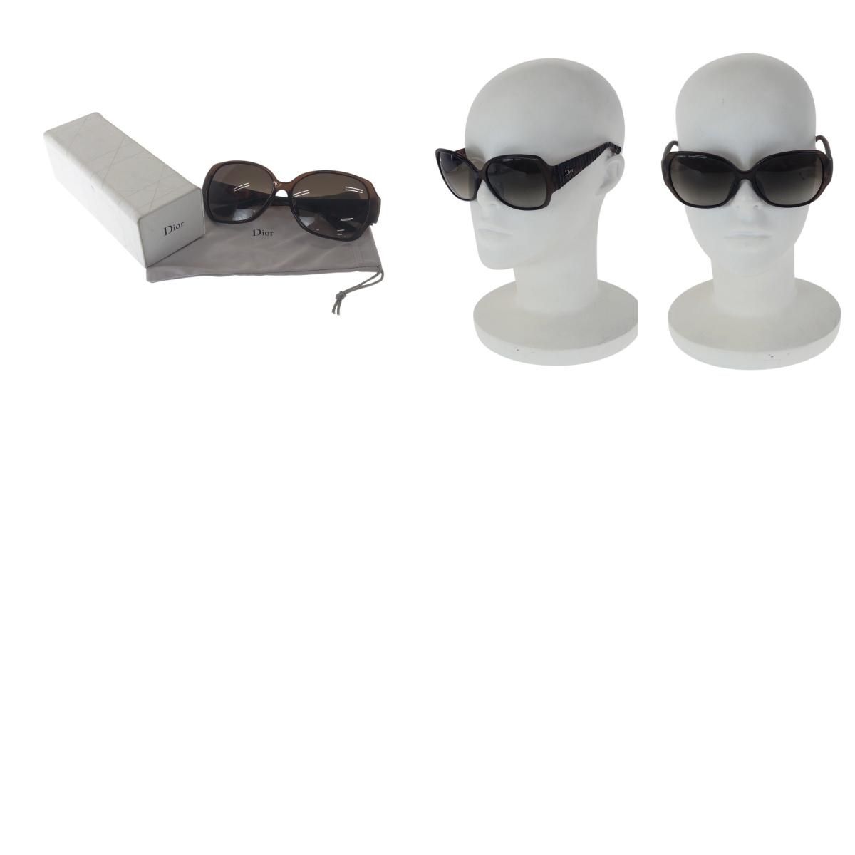 美品 Dior ディオール ブラウン ゴールド金具 プラスチック 393HA 60