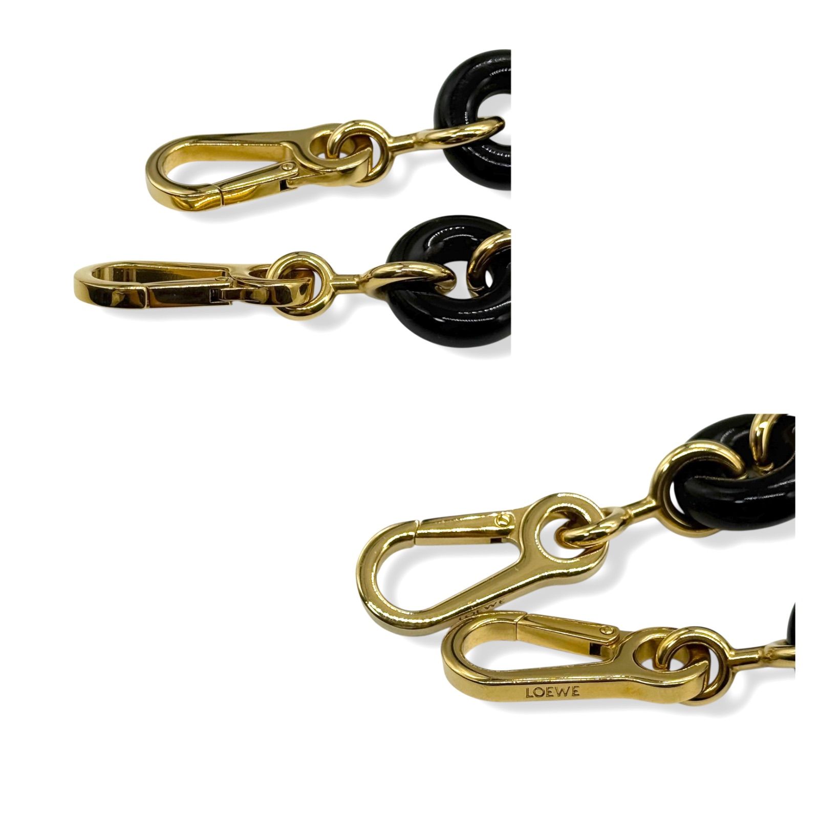 使用わずか ロエベ ショルダーストラップ ドーナツチェーン ブラック