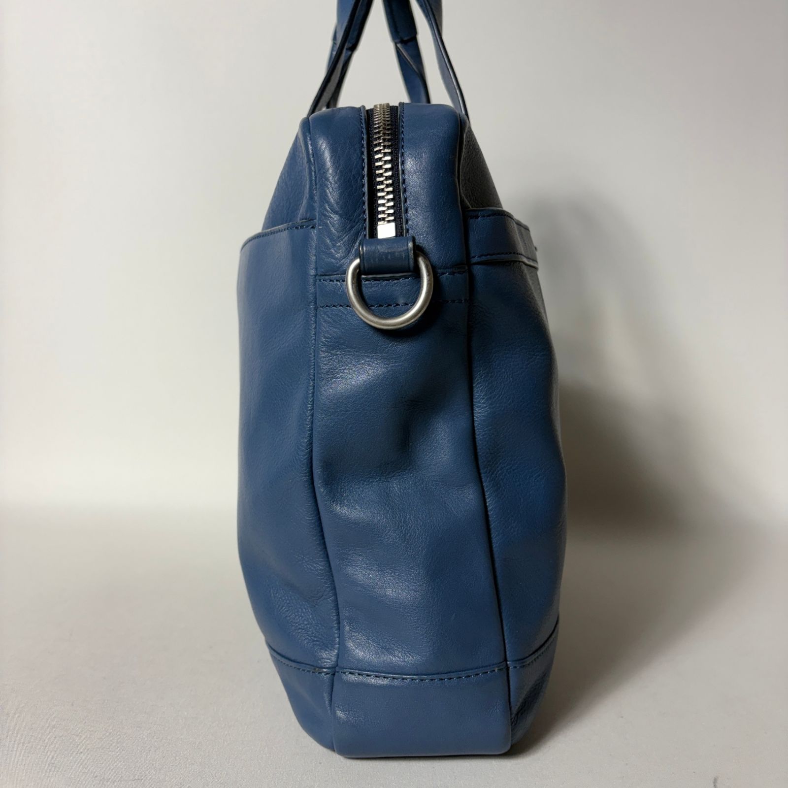 2509-369｜美品｜コーチ 2WAYビジネスバッグ レザー ブルー - メルカリ