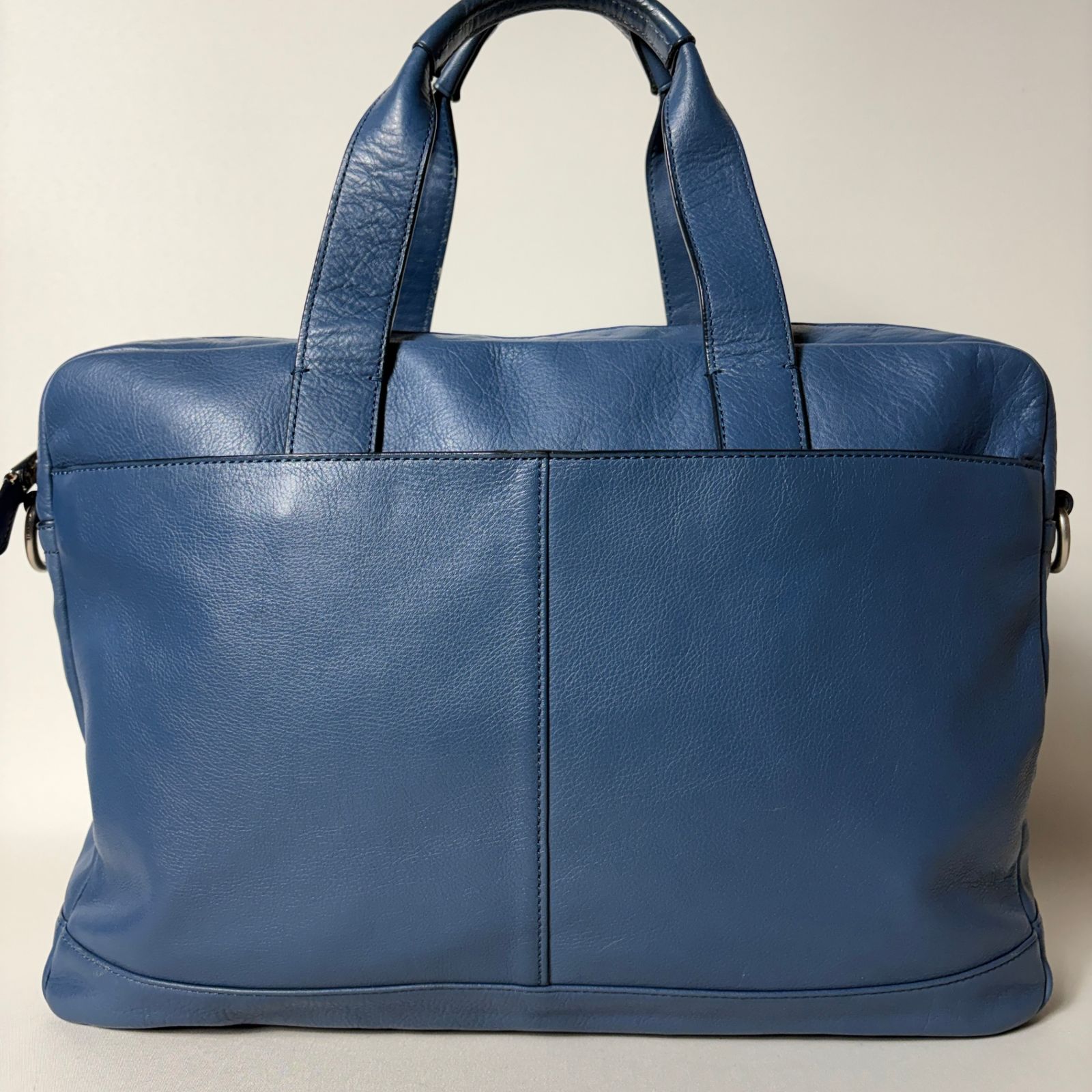 2509-369｜美品｜コーチ 2WAYビジネスバッグ レザー ブルー - メルカリ
