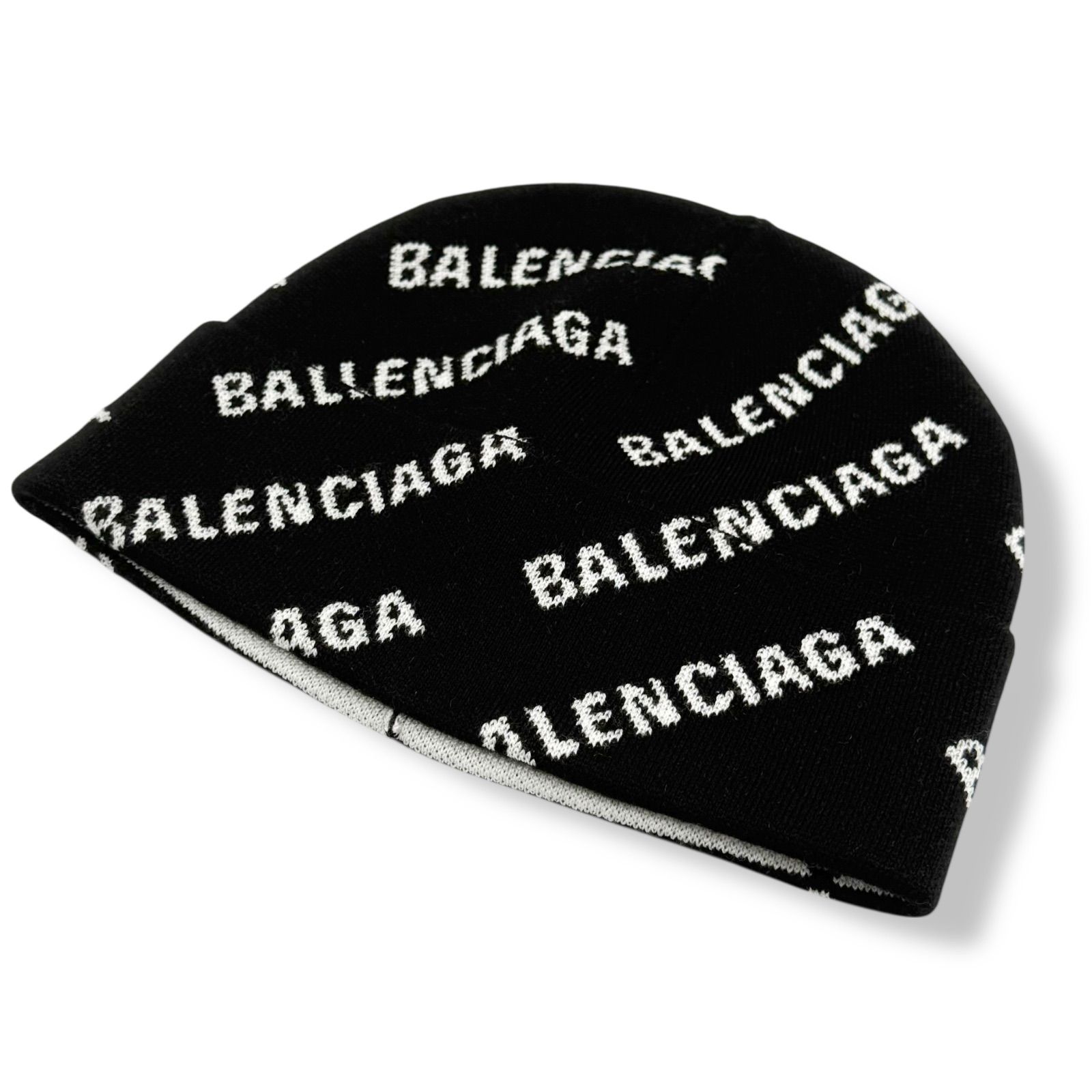 BALENCIAGA ビーニー BALENCIAGA（バレンシアガ） シャギーロゴジャガード ニットキャップ