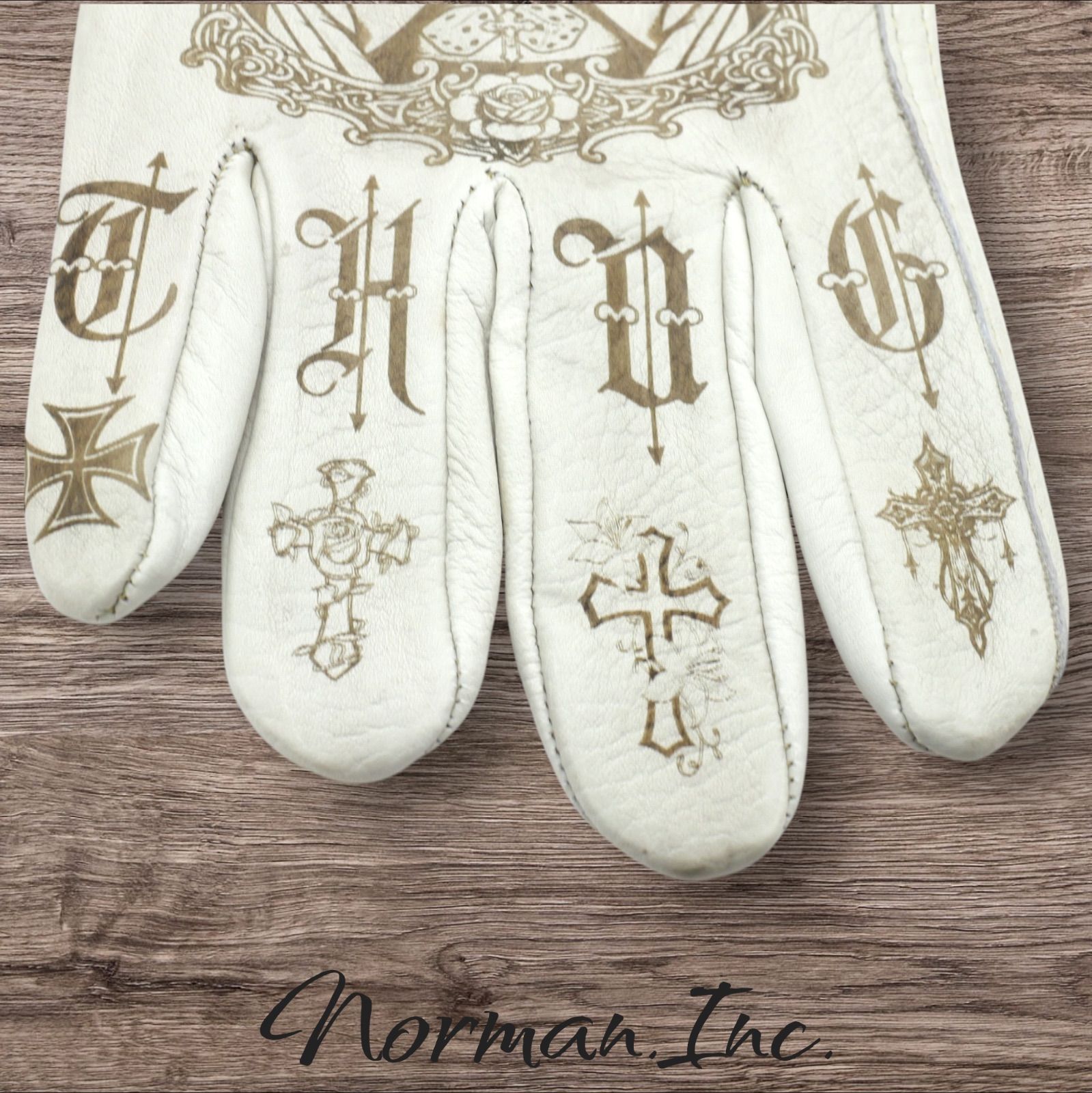 牛革 レザーグローブ ホワイト 白 アメリカン バイク ハーレー