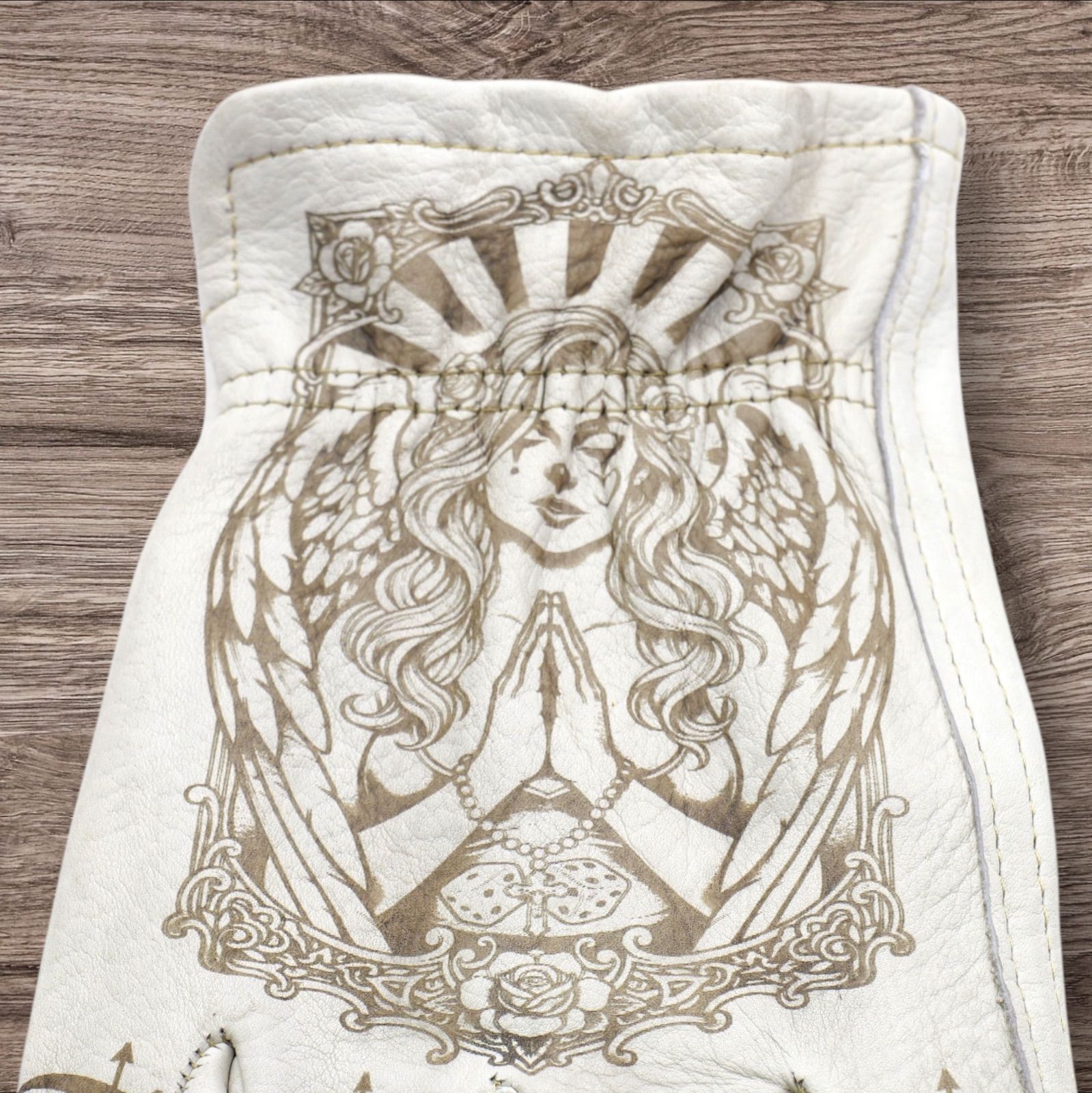 牛革 レザーグローブ ホワイト 白 アメリカン バイク ハーレー