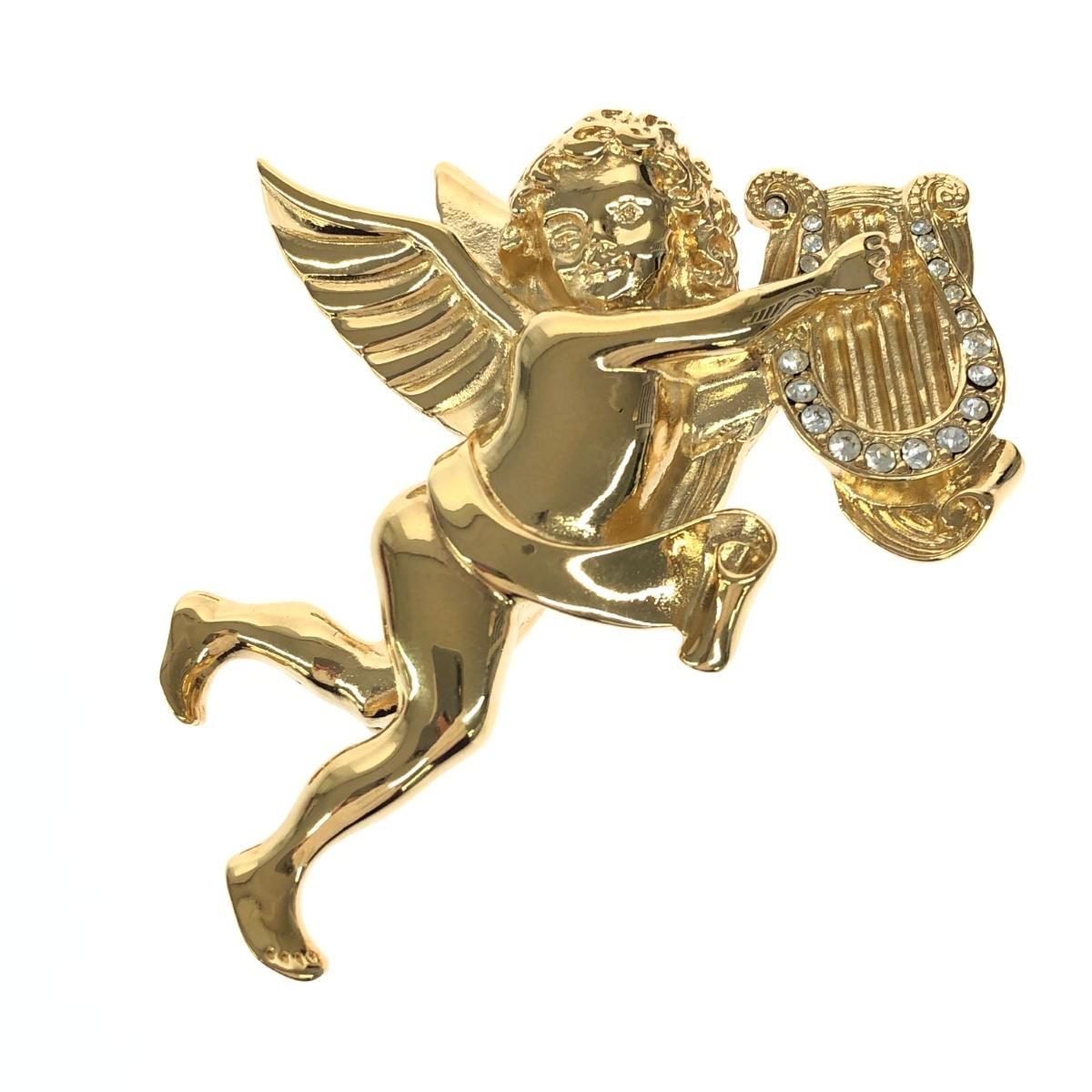 GIVENCHY ジバンシィ ブローチ 天使/大ぶり/ラインストーン/GP