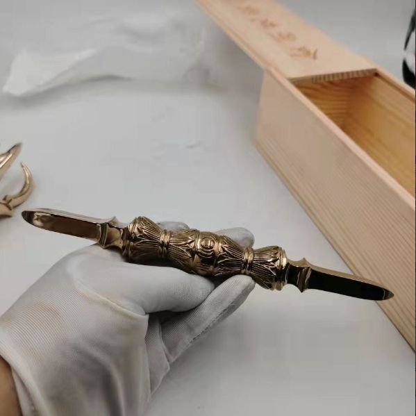 最新作 「密教法具 寺院用仏具」極上品 真言宗 独鈷杵 真鍮製磨き