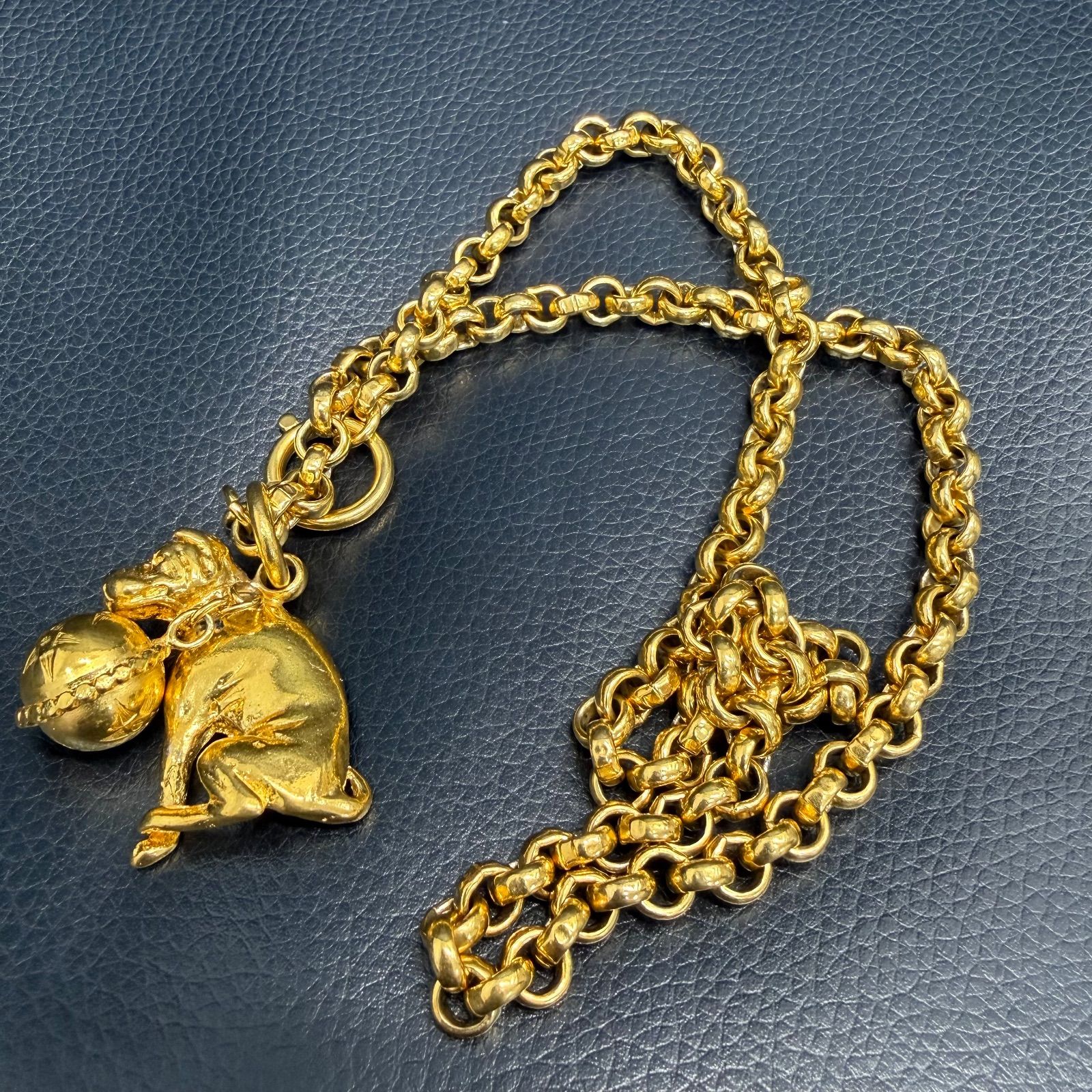 ◾︎CELINE セリーヌ チェーン ネックレス ゴールドカラー ドッグ