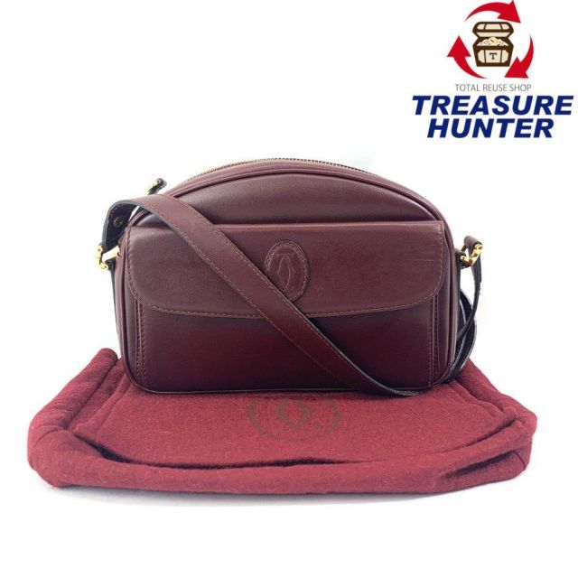 Cartier(カルティエ) マストライン ショルダーバッグ レザー ボルドー