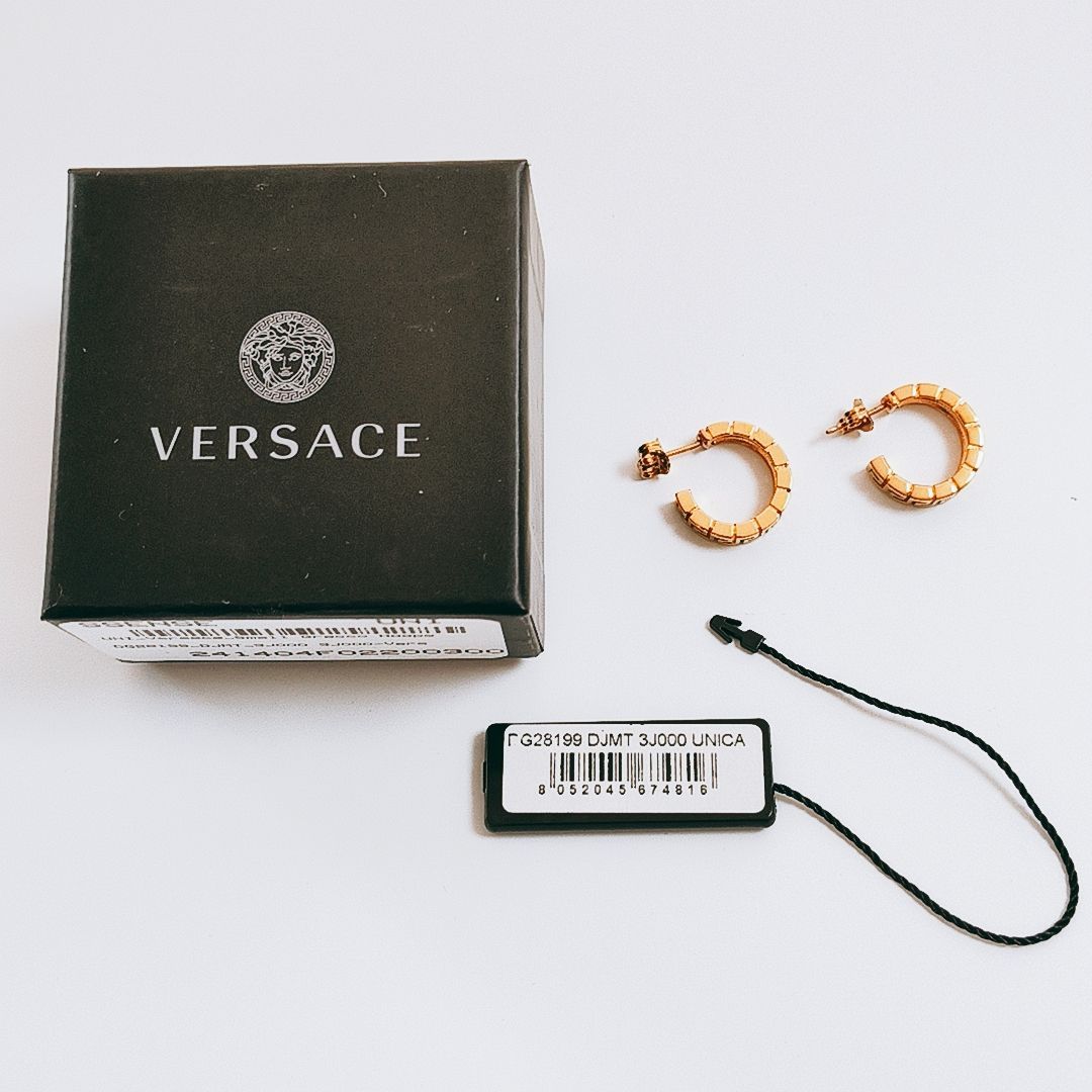 訳あり・新品未使用】VERSACE グレカ フープピアス 両耳用