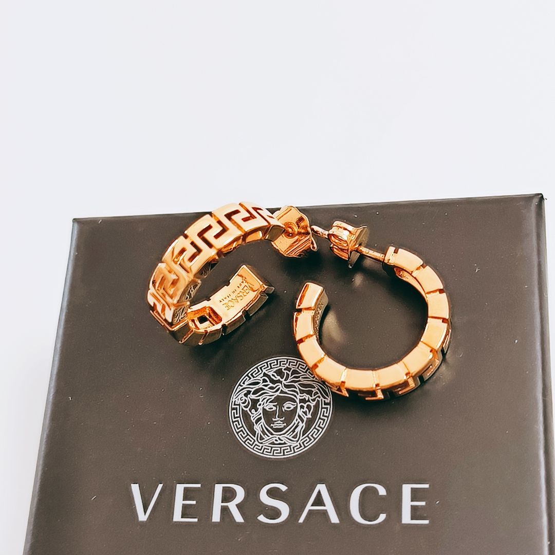 訳あり・新品未使用】VERSACE グレカ フープピアス 両耳用