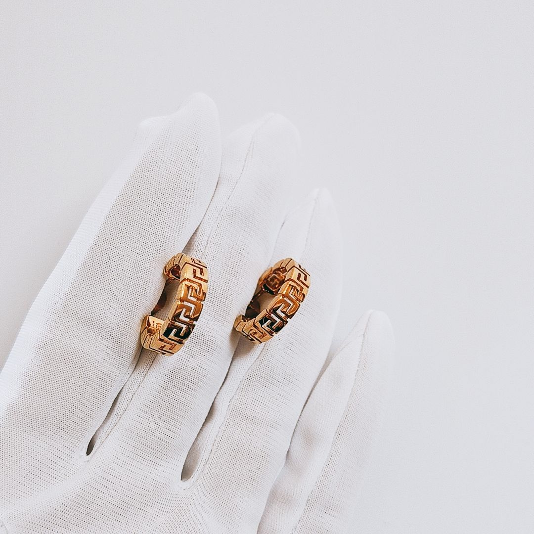 訳あり・新品未使用】VERSACE グレカ フープピアス 両耳用