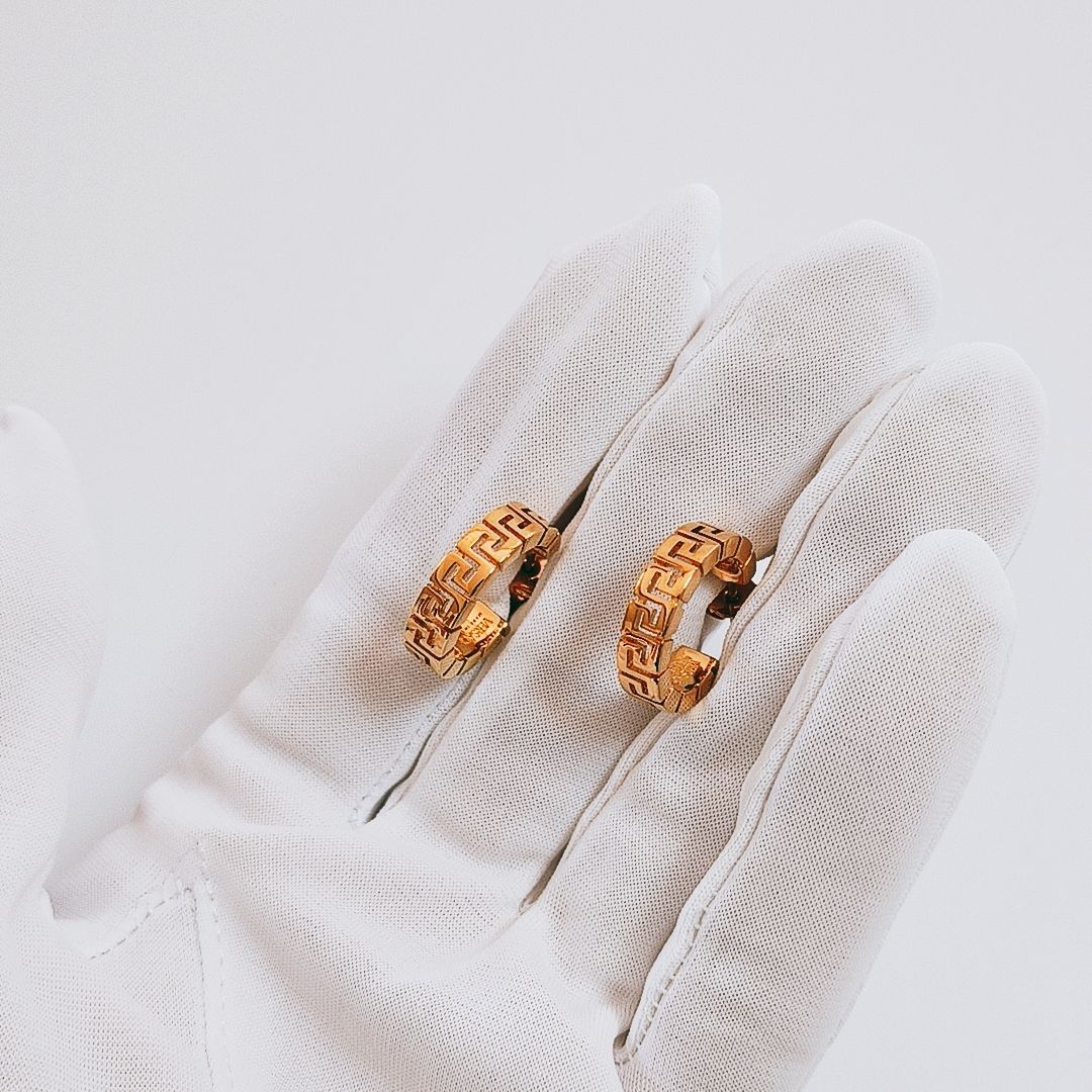 訳あり・新品未使用】VERSACE グレカ フープピアス 両耳用