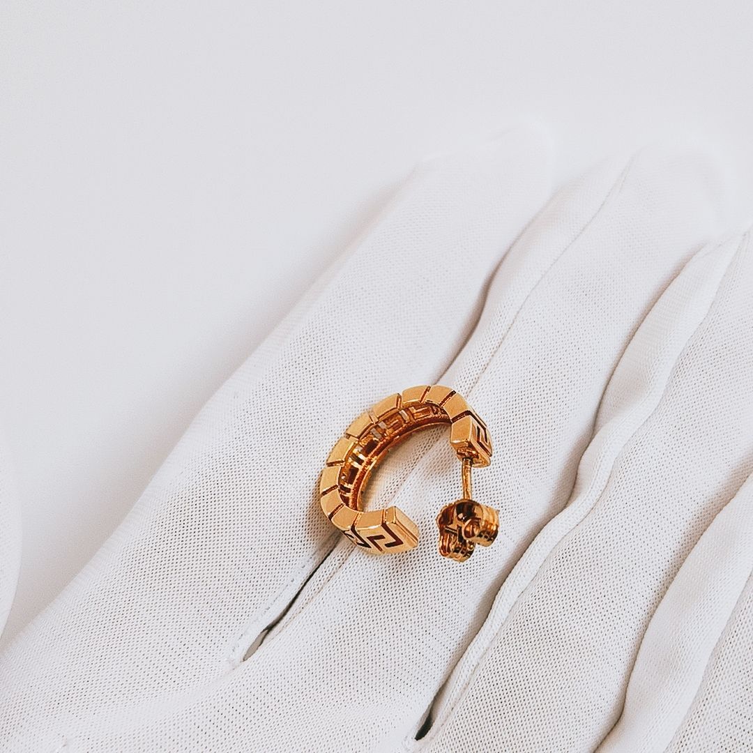 訳あり・新品未使用】VERSACE グレカ フープピアス 両耳用