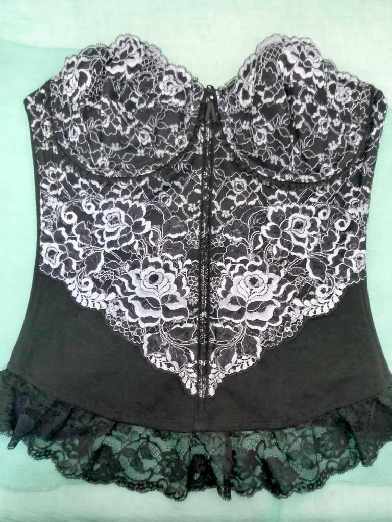 定価55000円 最 補正下着 シャンデール シャルム スリーインワン C 85 パールブラック リバーレース Wライン補整 7本ボーン NP 9