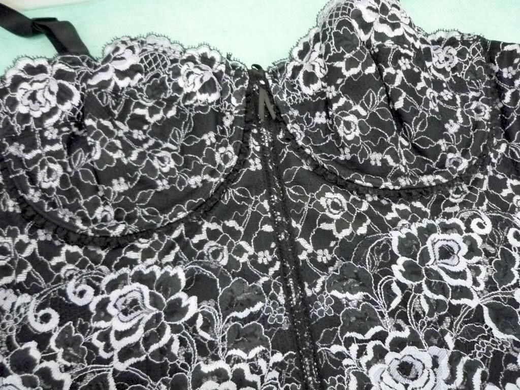  定価55000円 最 補正下着 シャンデール シャルム スリーインワン C 85 パールブラック リバーレース Wライン補整 7本ボーン NP 9 ボディスーツ(補正下着) 下着 アンダーウェア