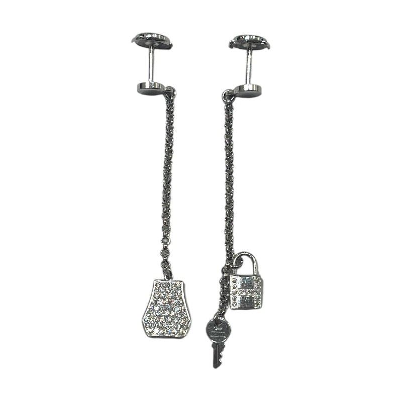エルメス HERMES ケリークロシェットピアス ホワイトゴールド 750
