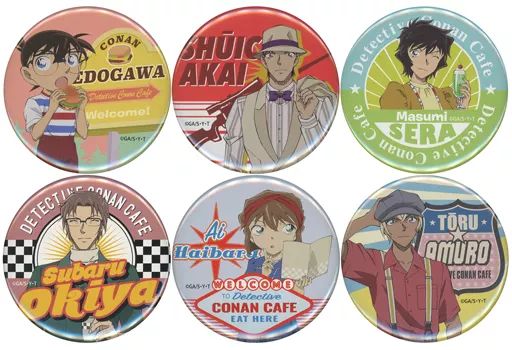 バッジ・ピンズ 全6種セット 「名探偵コナンカフェ 2021 in BOX cafe